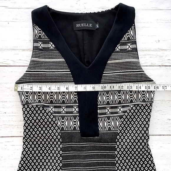 🇨🇦 Ruelle Patchwork Dress Sleeveless Black And White Made In Canada - Picture 13 of 17